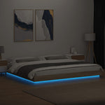 Sengeramme Med Led-Lys Sonoma Eik 180X200 Cm Konstruert Tre