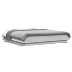 Sengeramme Med Led-Lys Hvit 160X200 Cm Konstruert Tre