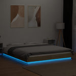 Sengeramme Med Led-Lys Sonoma Eik 160X200 Cm Konstruert Tre