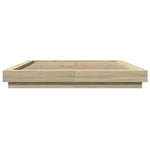 Sengeramme Med Led-Lys Sonoma Eik 160X200 Cm Konstruert Tre