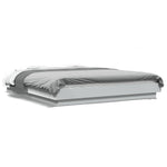 Sengeramme Med Led-Lys Hvit 150X200 Cm Konstruert Tre