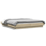 Sengeramme Med Led-Lys Sonoma Eik 150X200 Cm Konstruert Tre