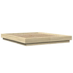 Sengeramme Med Led-Lys Sonoma Eik 150X200 Cm Konstruert Tre