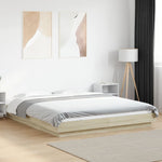 Sengeramme Med Led-Lys Sonoma Eik 150X200 Cm Konstruert Tre