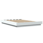 Sengeramme Med Led-Lys Hvit 120X200 Cm Konstruert Tre