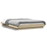 Sengeramme Med Led-Lys Sonoma Eik 120X200 Cm Konstruert Tre