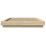 Sengeramme Med Led-Lys Sonoma Eik 120X200 Cm Konstruert Tre