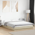 Sengeramme Med Led-Lys Sonoma Eik 120X200 Cm Konstruert Tre