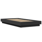 Sengeramme Med Led-Lys Svart 100X200 Cm Konstruert Tre