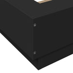 Sengeramme Med Led-Lys Svart 100X200 Cm Konstruert Tre