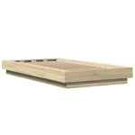 Sengeramme Med Led-Lys Sonoma Eik 100X200 Cm Konstruert Tre