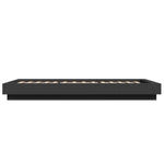 Sengeramme Med Led-Lys Svart 90X200 Cm Konstruert Tre