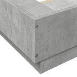 Sengeramme Med Led-Lys Betonggrå 90X200 Cm Konstruert Tre