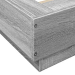 Sengeramme Med Led-Lys Grå Sonoma 90X200 Cm Konstruert Tre