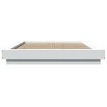 Sengeramme Med Led-Lys Hvit 140X190 Cm Konstruert Tre