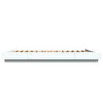 Sengeramme Med Led-Lys Hvit 140X190 Cm Konstruert Tre