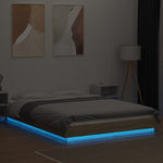 Sengeramme Med Led-Lys Sonoma Eik 135X190 Cm Konstruert Tre