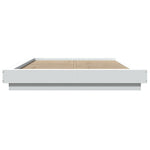 Sengeramme Med Led-Lys Hvit 120X190 Cm Konstruert Tre