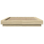 Sengeramme Med Led-Lys Sonoma Eik 120X190 Cm Konstruert Tre