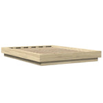 Sengeramme Med Led-Lys Sonoma Eik 120X190 Cm Konstruert Tre