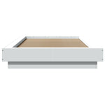Sengeramme Med Led-Lys Hvit 90X190 Cm Konstruert Tre