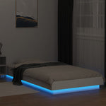 Sengeramme Med Led-Lys Hvit 75X190 Cm Konstruert Tre