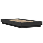 Sengeramme Med Led-Lys Svart 75X190 Cm Konstruert Tre