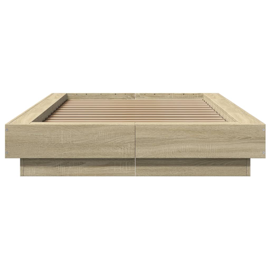 Sengeramme Med Led-Lys Sonoma Eik 75X190 Cm Konstruert Tre