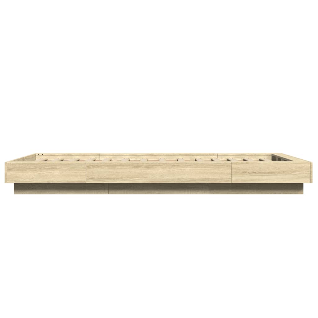 Sengeramme Med Led-Lys Sonoma Eik 75X190 Cm Konstruert Tre