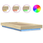 Sengeramme Med Led-Lys Sonoma Eik 75X190 Cm Konstruert Tre