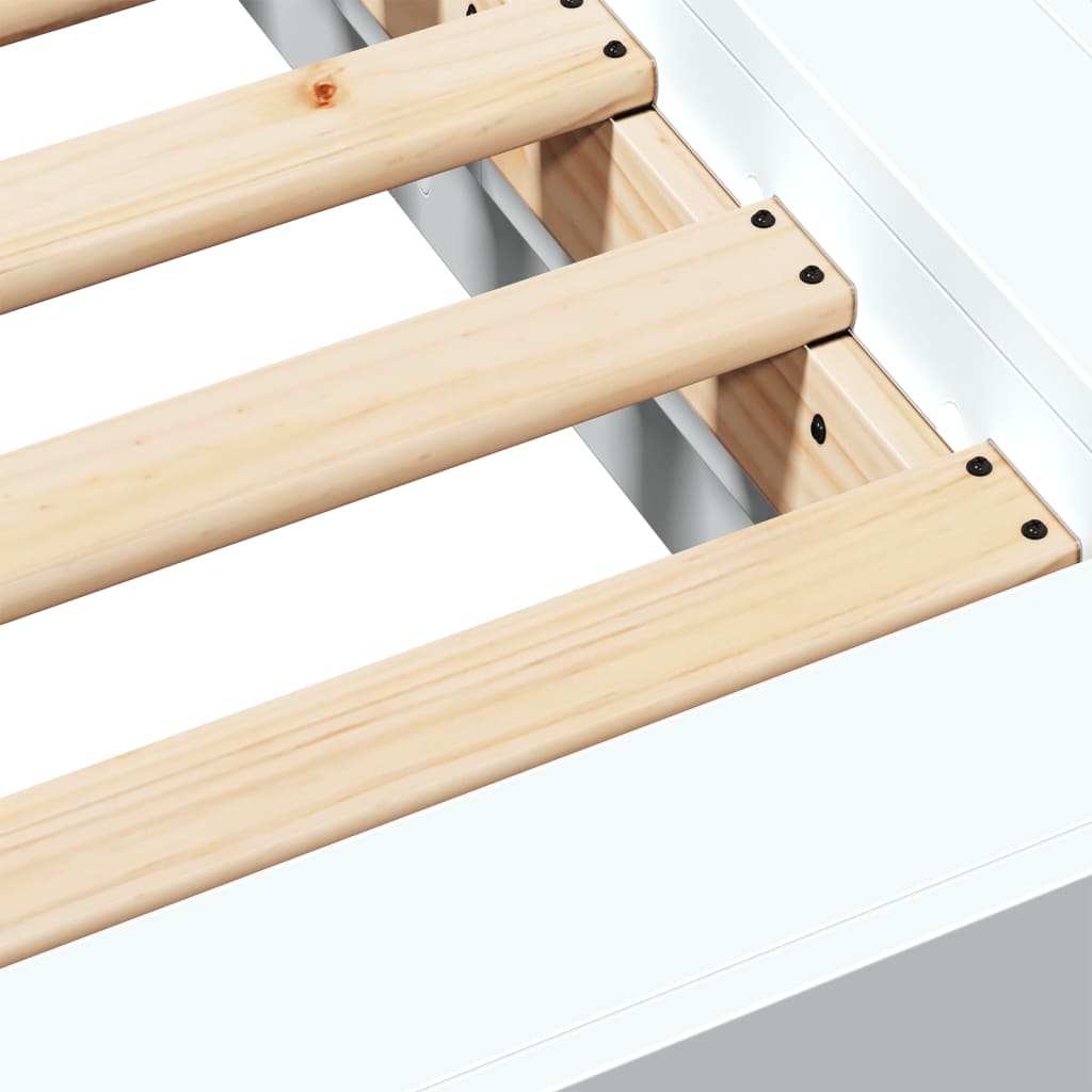 Sengeramme Hvit 160X200 Cm Konstruert Tre