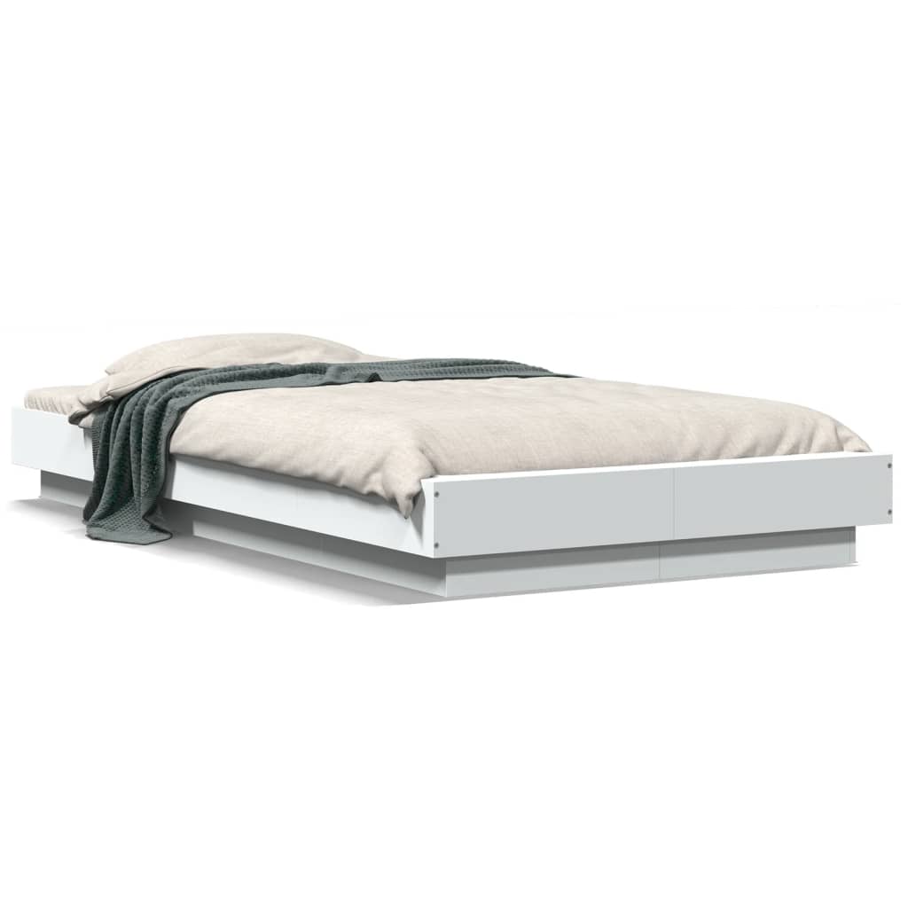Sengeramme Hvit 100X200 Cm Konstruert Tre
