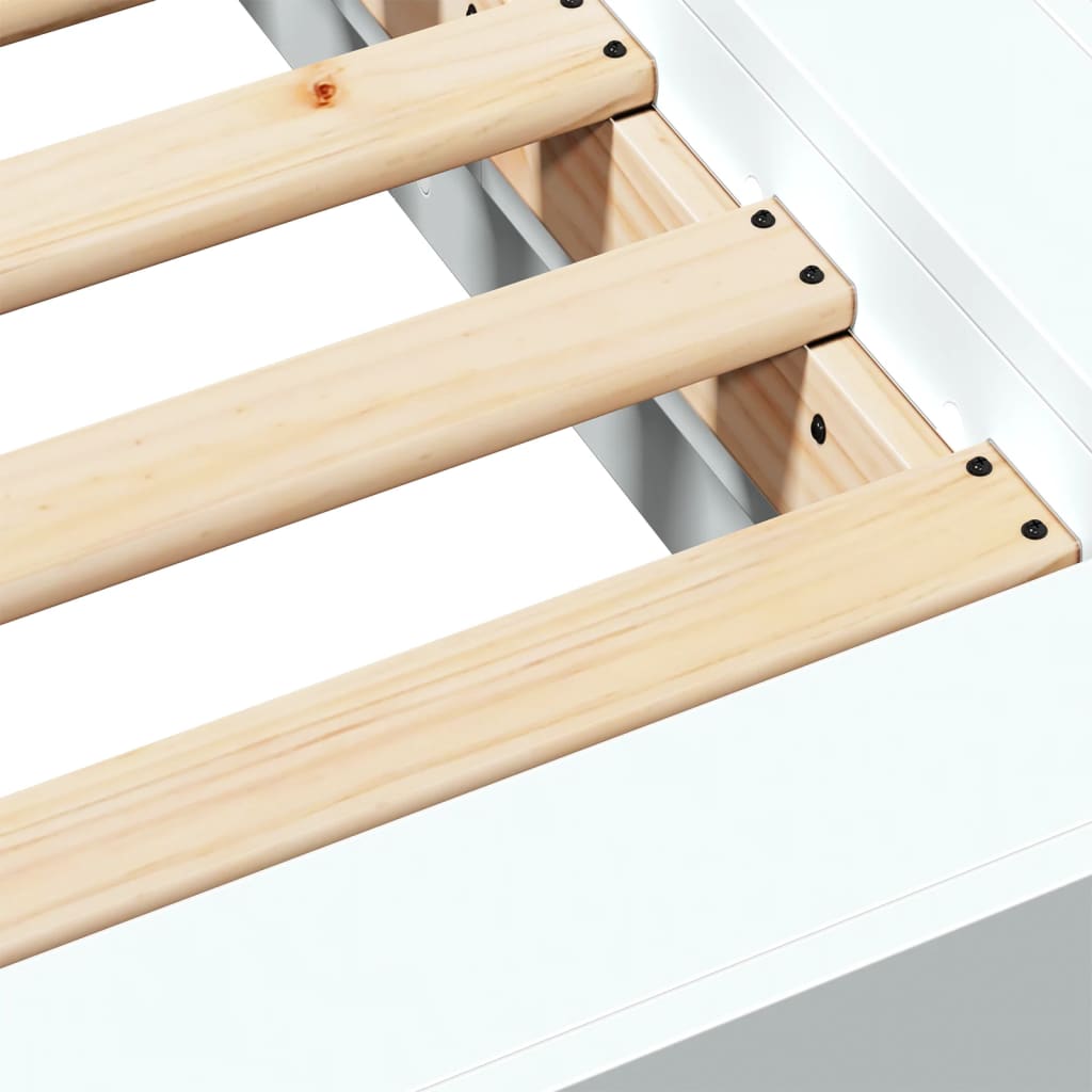 Sengeramme Hvit 100X200 Cm Konstruert Tre