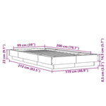 Sengeramme Hvit 100X200 Cm Konstruert Tre