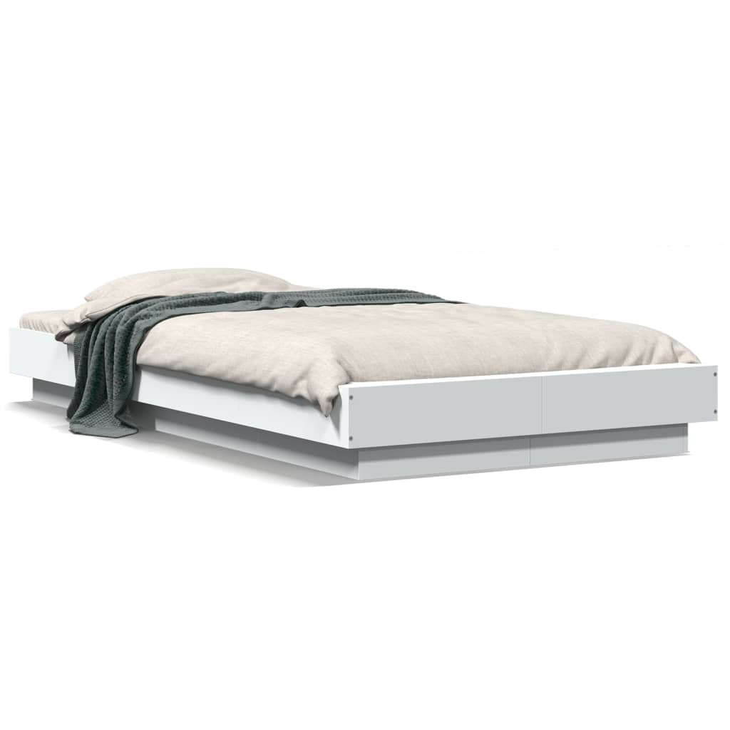 Sengeramme Hvit 90X190 Cm Konstruert Tre
