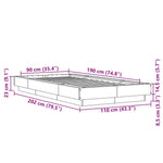 Sengeramme Hvit 90X190 Cm Konstruert Tre