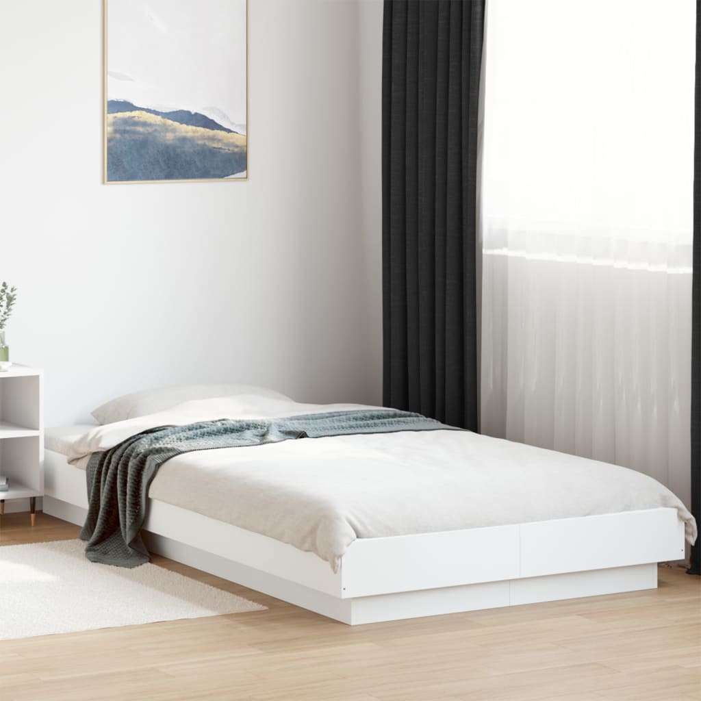 Sengeramme Hvit 90X190 Cm Konstruert Tre