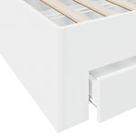 Sengeramme Med Skuffer Hvit 160X200 Cm Konstruert Tre