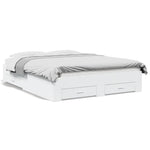 Sengeramme Høyglans Hvit 140X200 Cm Konstruert Tre