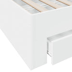 Sengeramme Med Skuffer Hvit 140X190 Cm Konstruert Tre