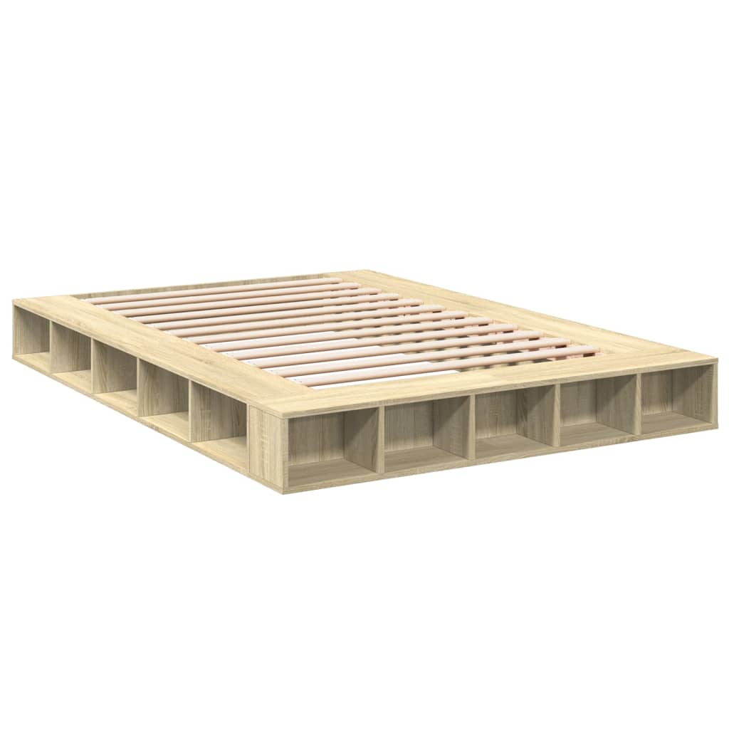 Sengeramme Sonoma Eik 140X200 Cm Konstruert Tre