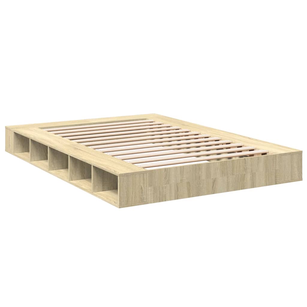 Sengeramme Sonoma Eik 140X200 Cm Konstruert Tre