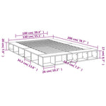 Sengeramme Sonoma Eik 140X200 Cm Konstruert Tre