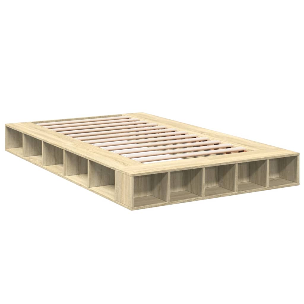 Sengeramme Sonoma Eik 120X200 Cm Konstruert Tre