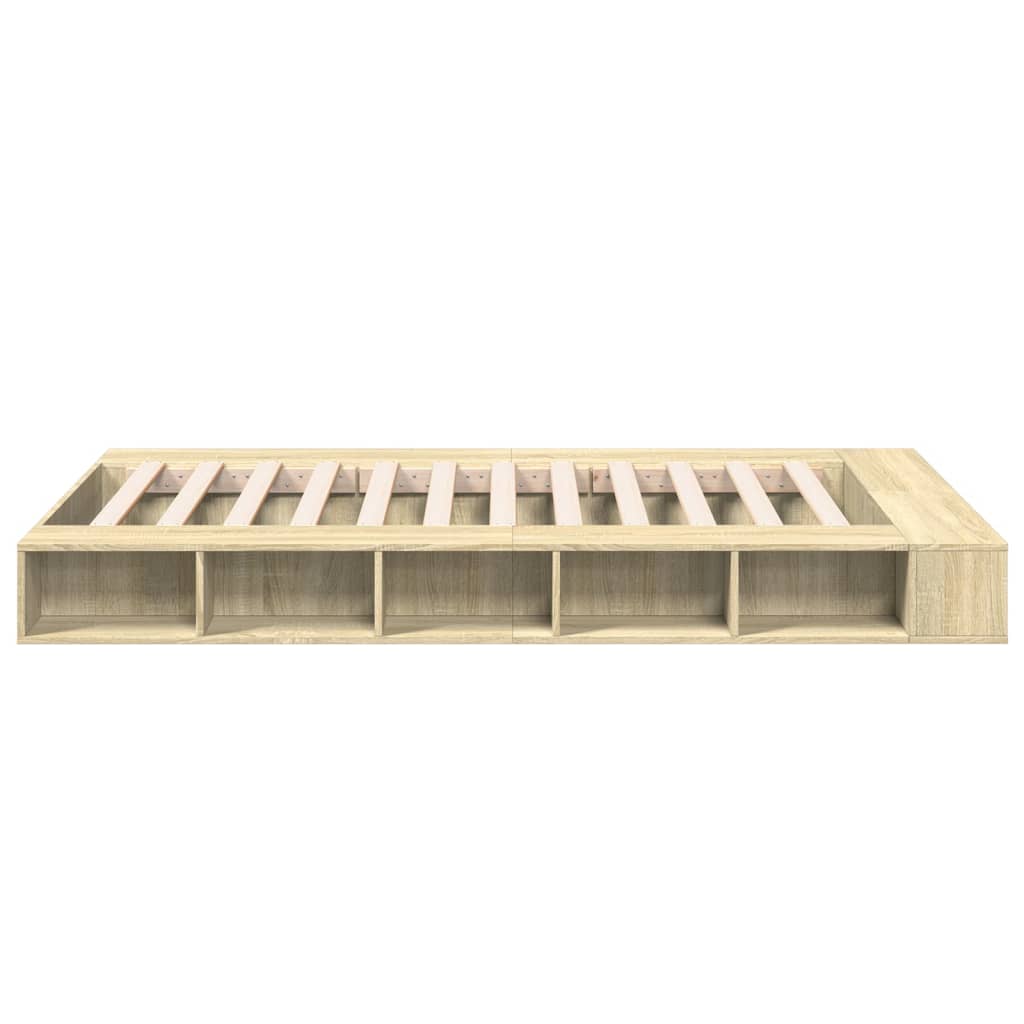 Sengeramme Sonoma Eik 120X200 Cm Konstruert Tre