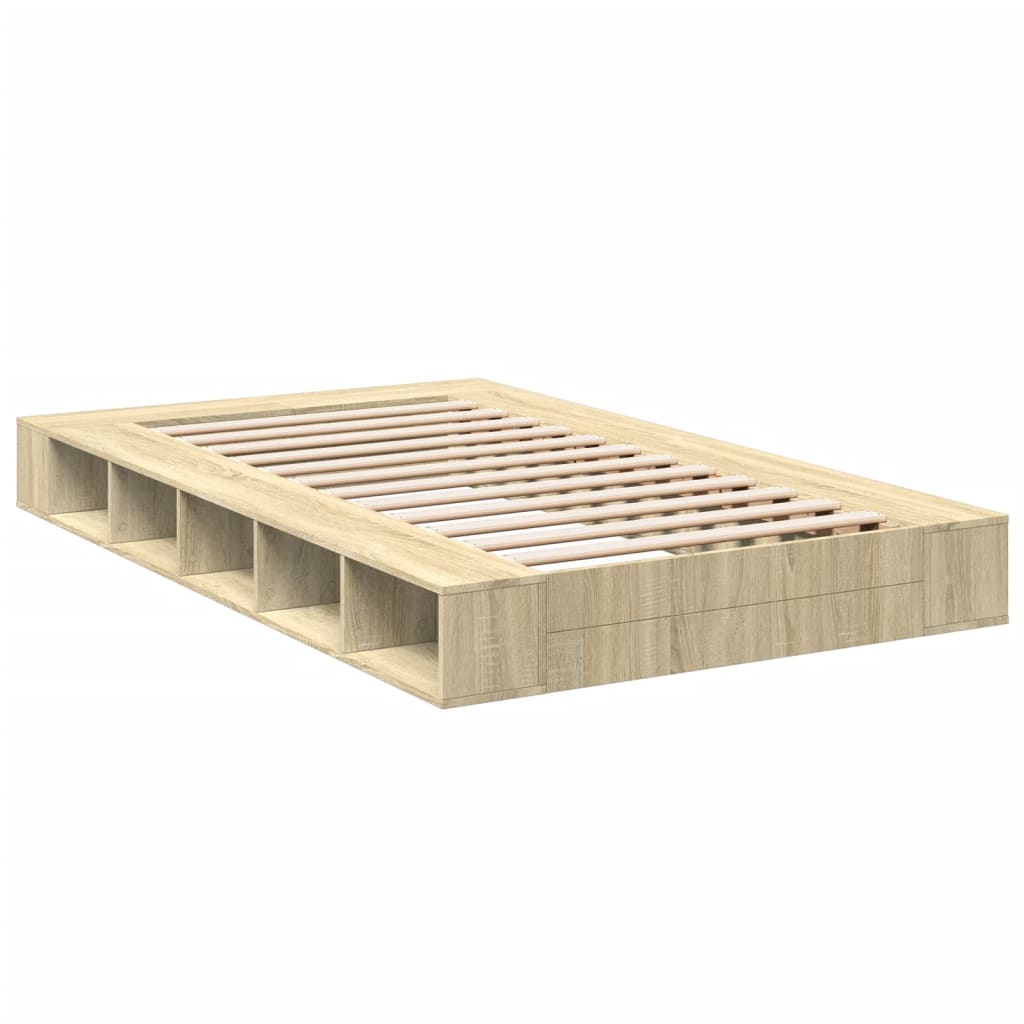 Sengeramme Sonoma Eik 120X200 Cm Konstruert Tre