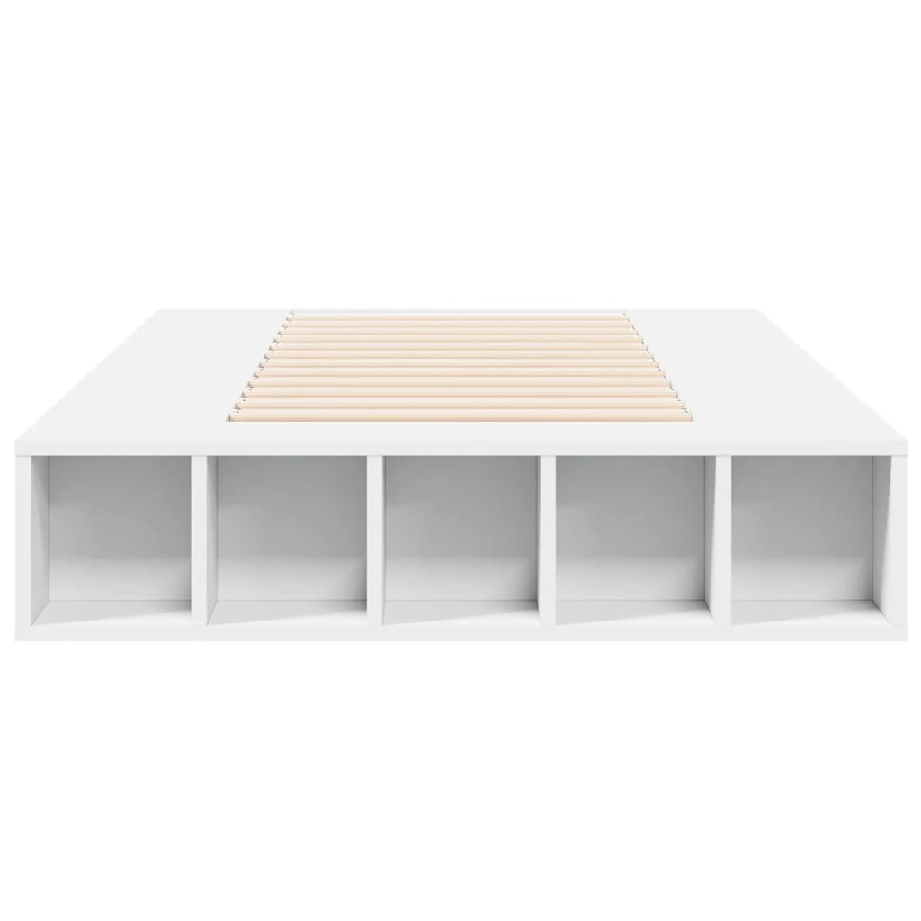 Sengeramme Hvit 75X190 Cm Konstruert Tre