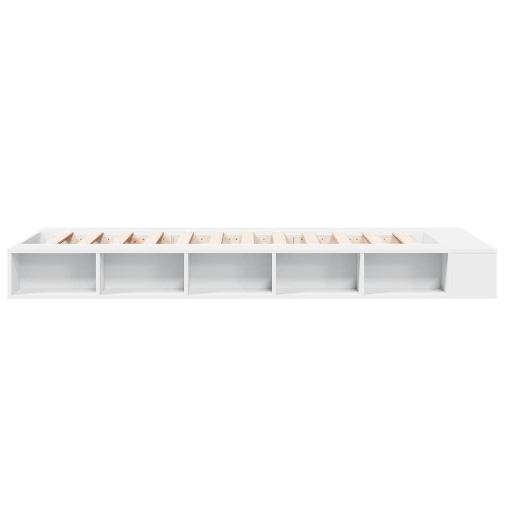 Sengeramme Hvit 75X190 Cm Konstruert Tre