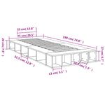 Sengeramme Hvit 75X190 Cm Konstruert Tre