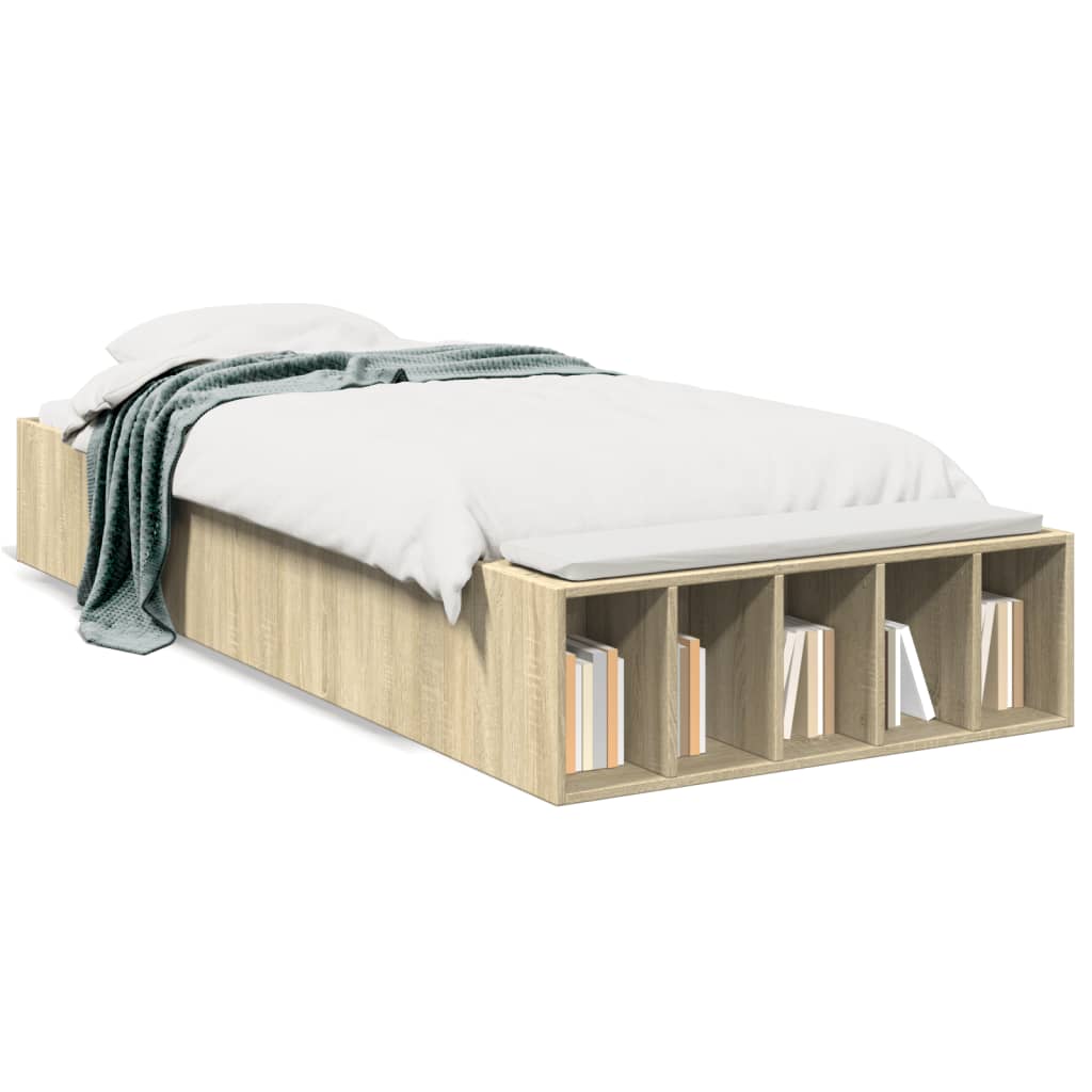 Sengeramme Sonoma Eik 90X200 Cm Konstruert Tre